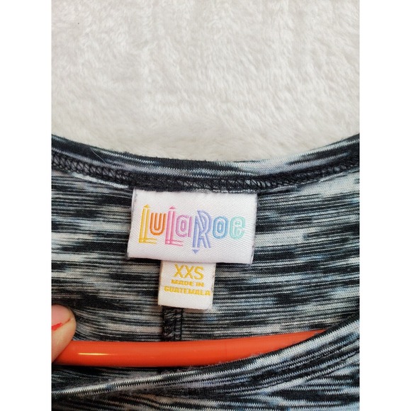 LuLaRoe T Shirt Dress Women 2XS Gray Space Dye Polyester Short Sleeve Round Neck - Picture 6 of 7